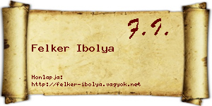 Felker Ibolya névjegykártya