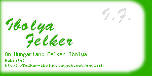 ibolya felker business card